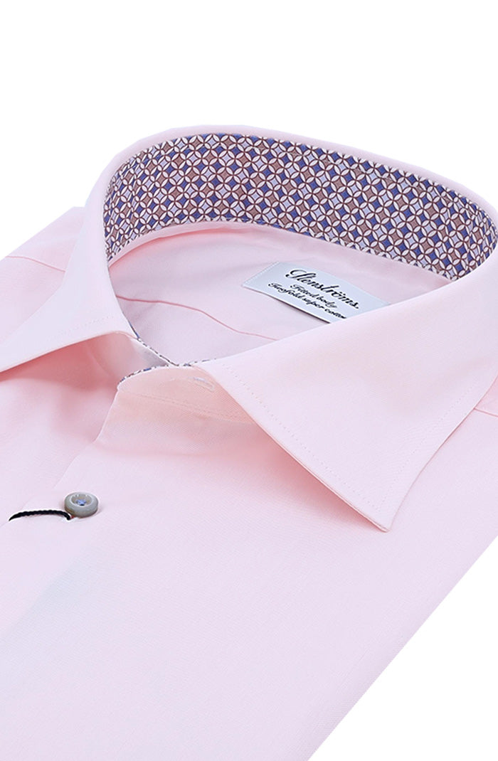 Stenstroms Pink Contrast Twill Shirt