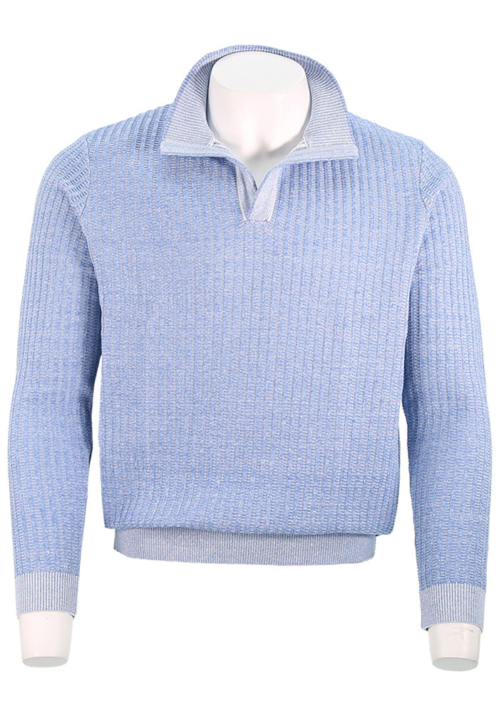 St. Croix Long Sleeve Open Neck, Sky Blue