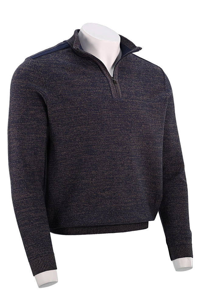 St. Croix Long Sleep Zip Mock, INDIGO TWEED