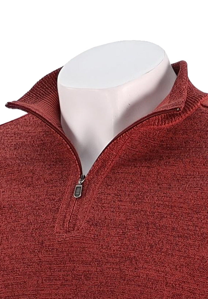 St. Croix Long Sleep Zip Mock, MARSALA