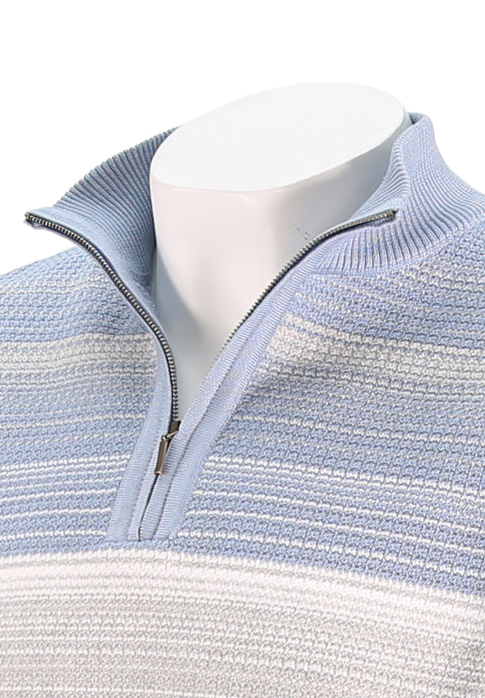 St. Croix Long Sleeve Ombre Zip Mock, RIVIERA