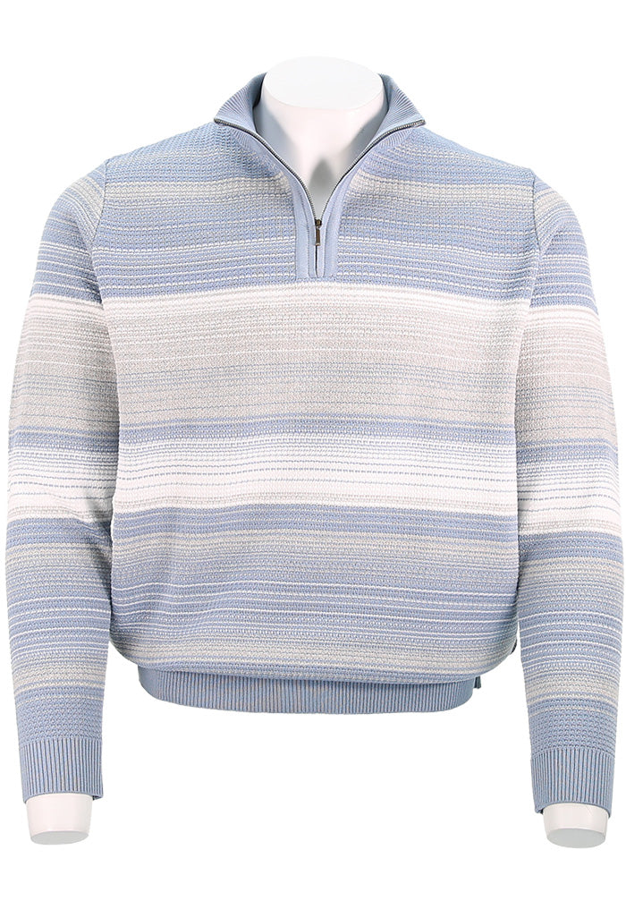 St. Croix Long Sleeve Ombre Zip Mock, RIVIERA