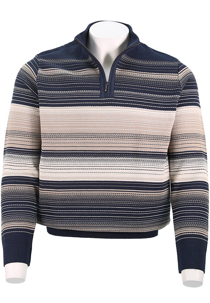 St. Croix Long Sleeve Ombre Zip Mock, SEAPORT NAVY