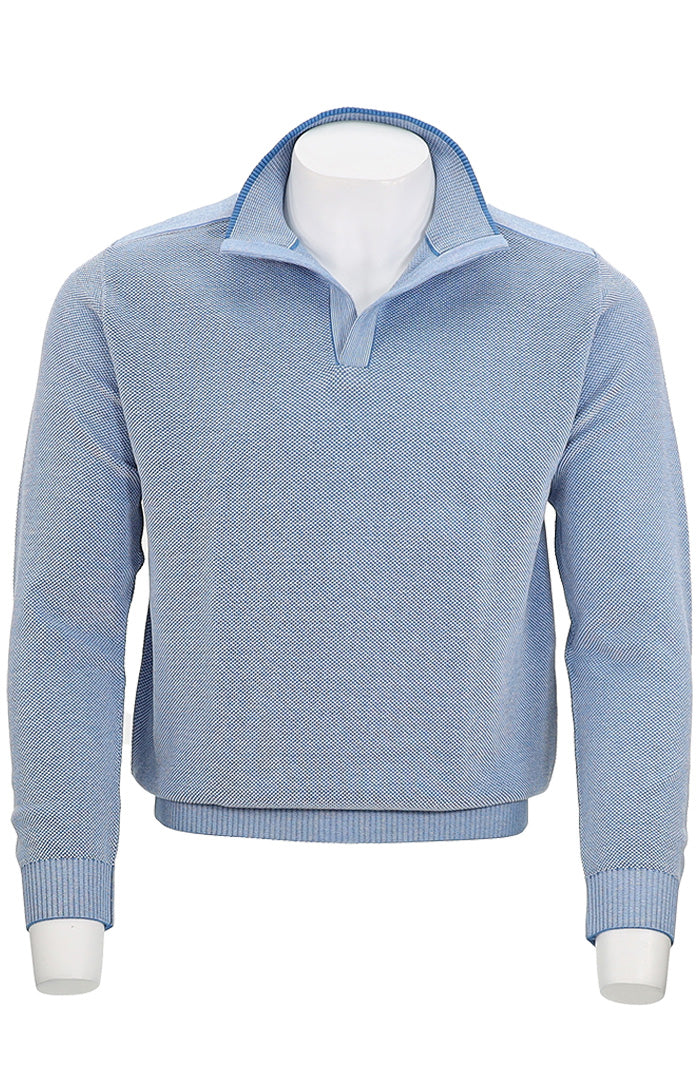 St Croix Crystal Stitch Open Mock Coastal Blue