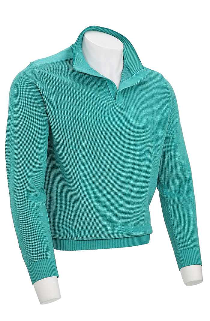 St. Croix Open Mock Crystal Stitch Sweater Jade