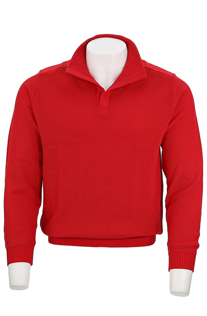 St. Croix Open Mock Crystal Stitch Sweater Red Apple