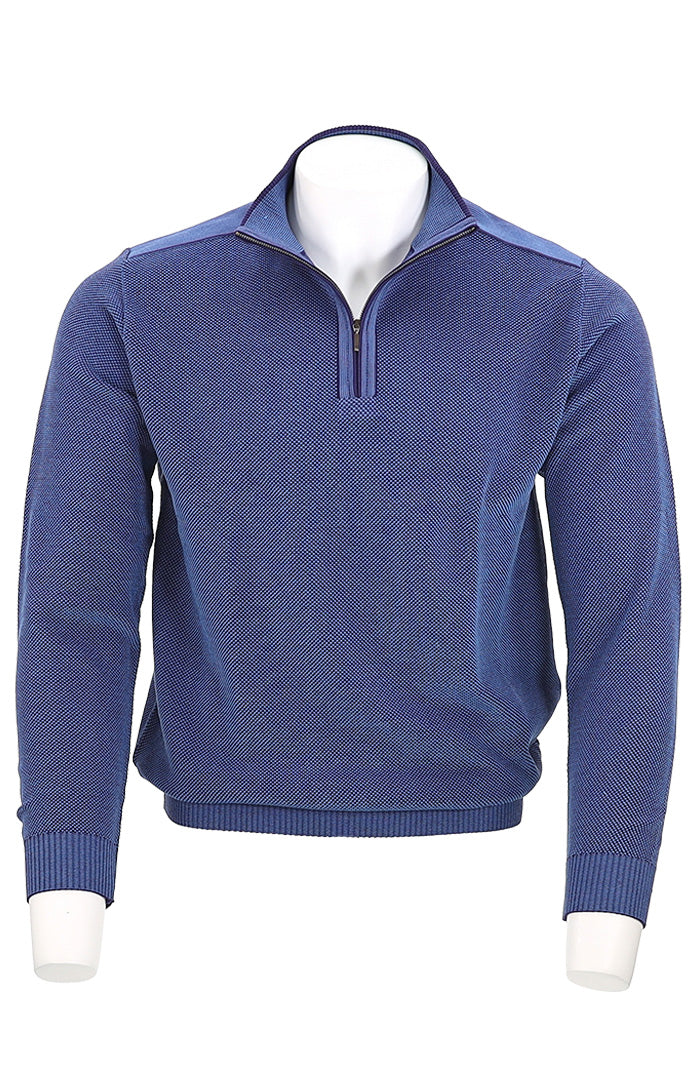 St. Croix Zip Mock Crystal Stitch Royal Blue