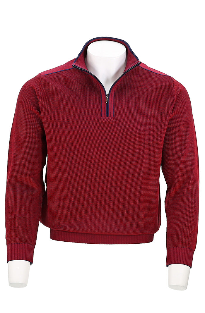 St. Croix Zip Mock Crystal Stitch Red