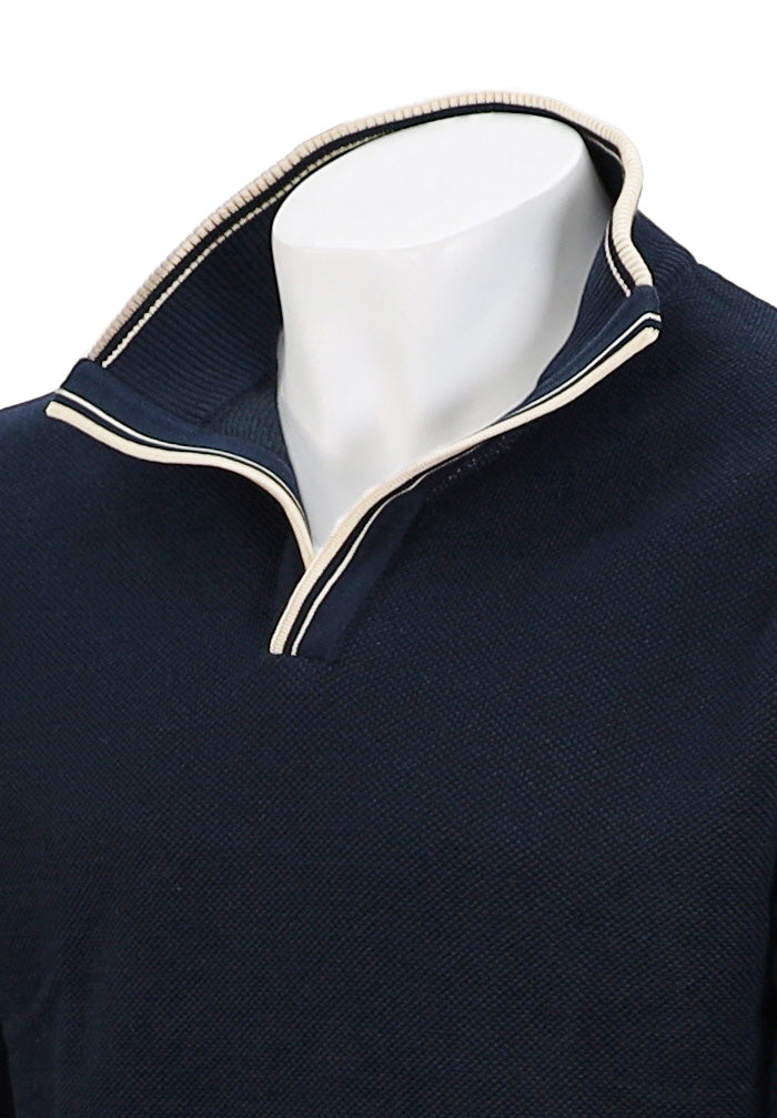 St. Croix Crystal Stitch Open Mock | Navy