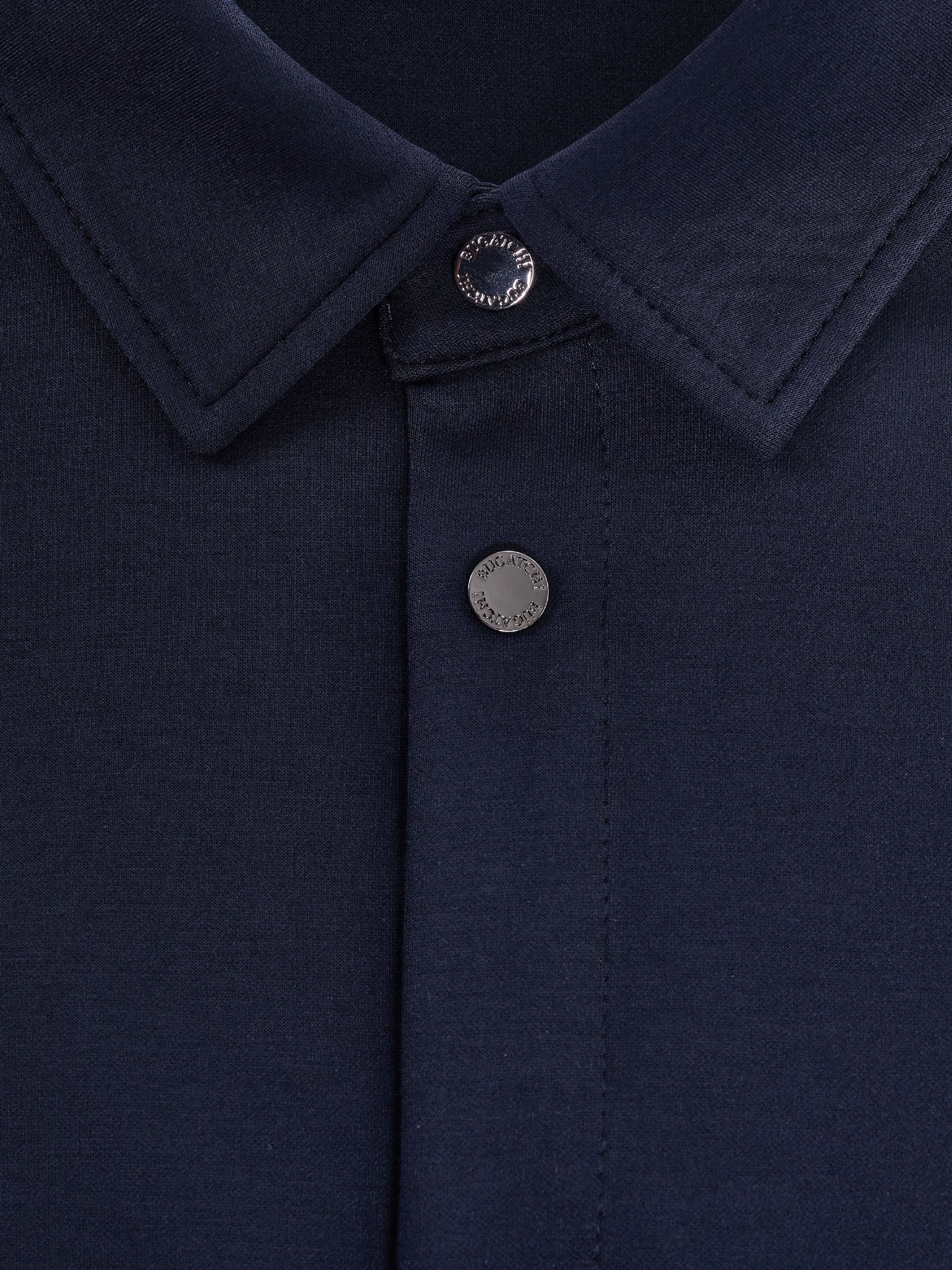 Bugatchi L/S Knit Shirt, Navy