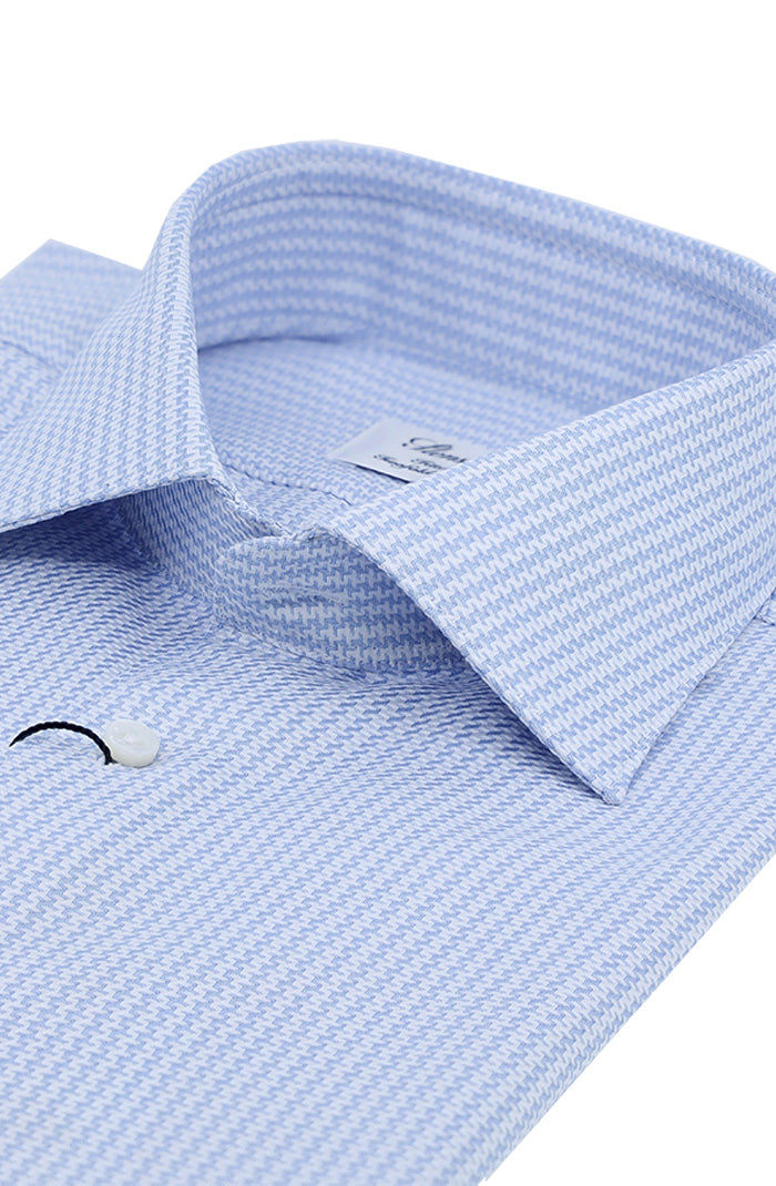 Blue Checked Twill Shirt