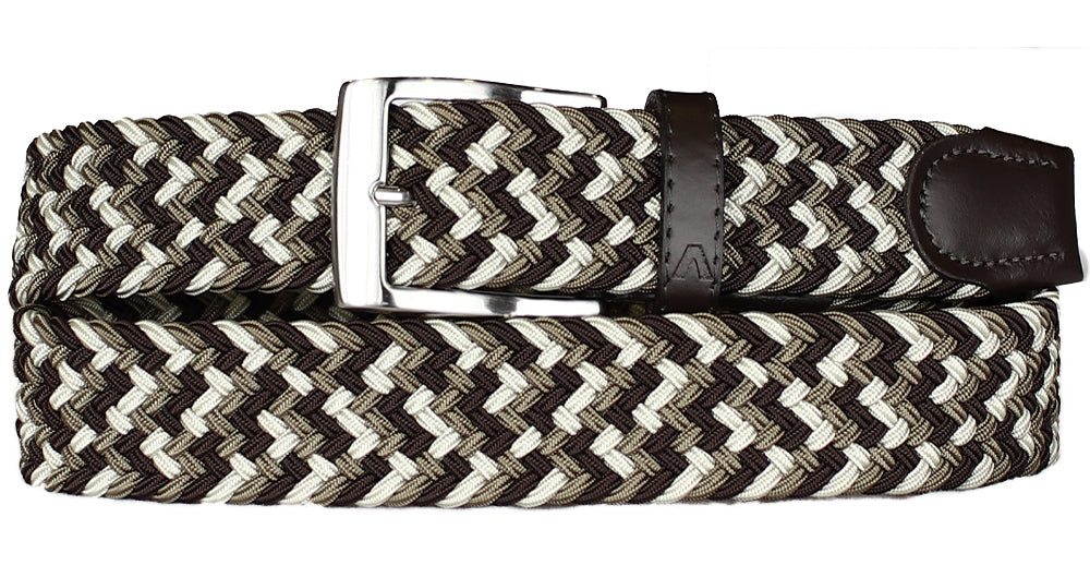 Alberto Braided Stretch Khaki/Brown