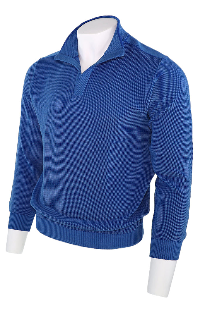 St. Croix Open Mock Crystal Stitch Sweater, BRIGHT BLUE