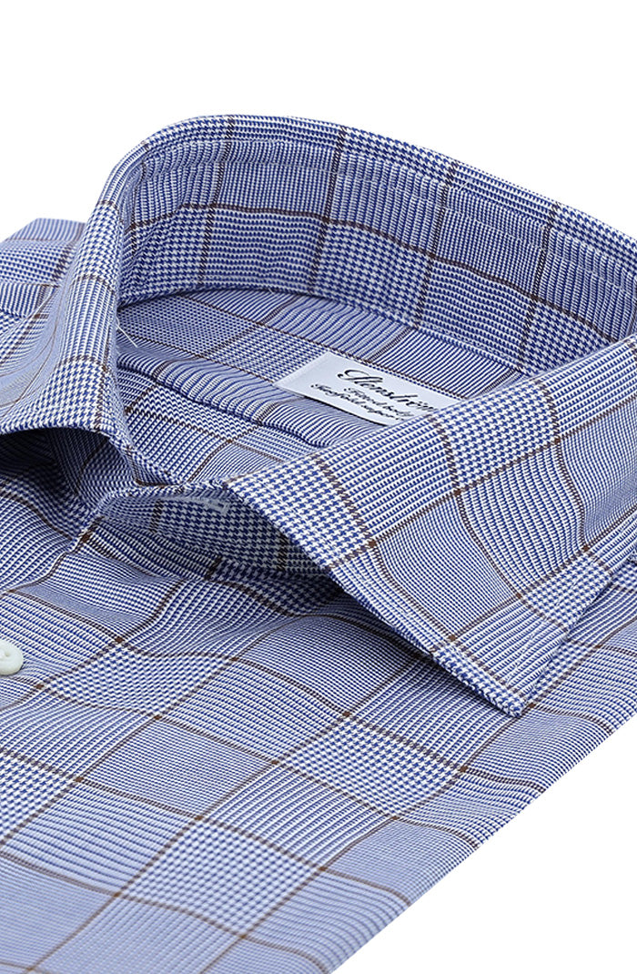 Blue Checked Twill Shirt