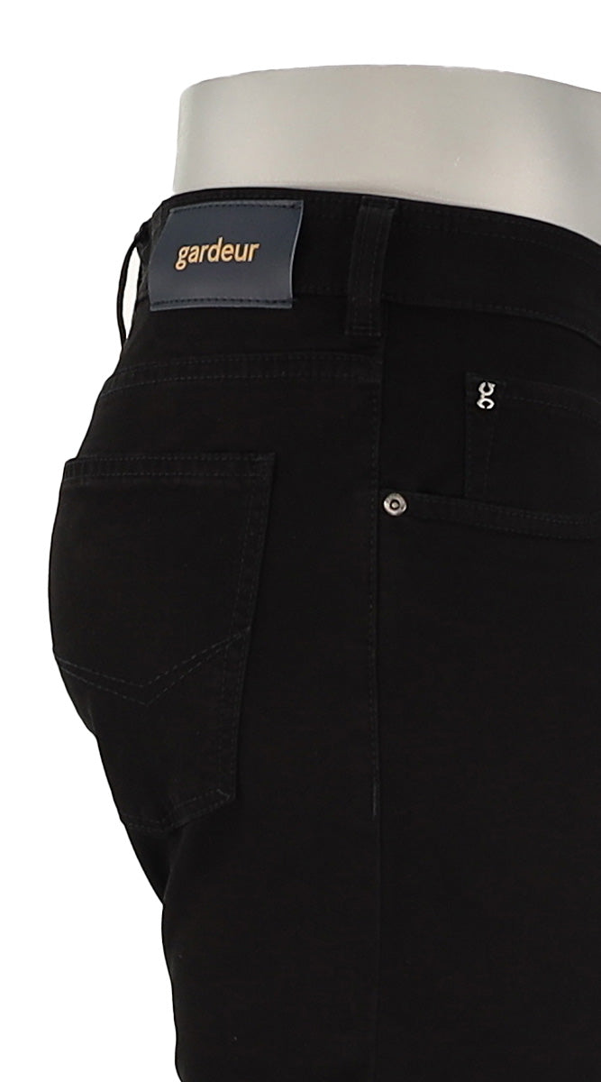 Gardeur Bill Solid Black Cotton Pant