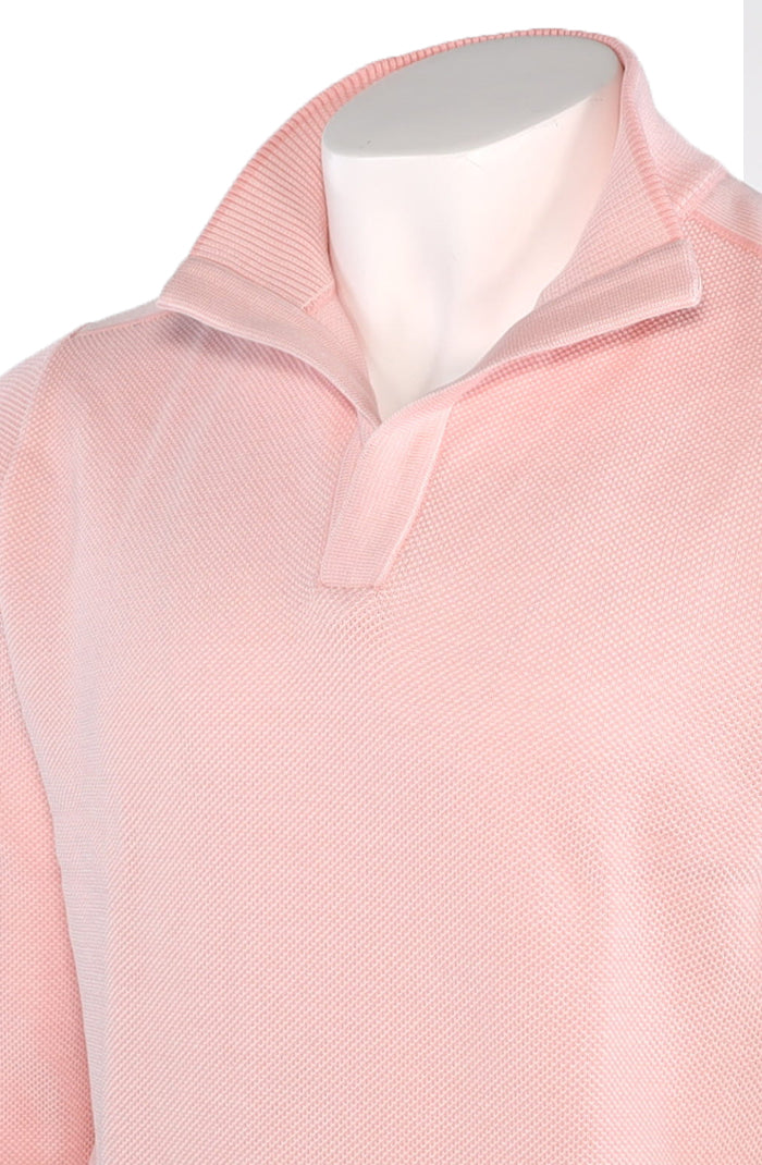 St. Croix Open Mock Crystal Stitch Sweater, PINK