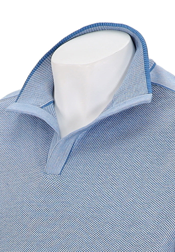 St Croix Crystal Stitch Open Mock Coastal Blue