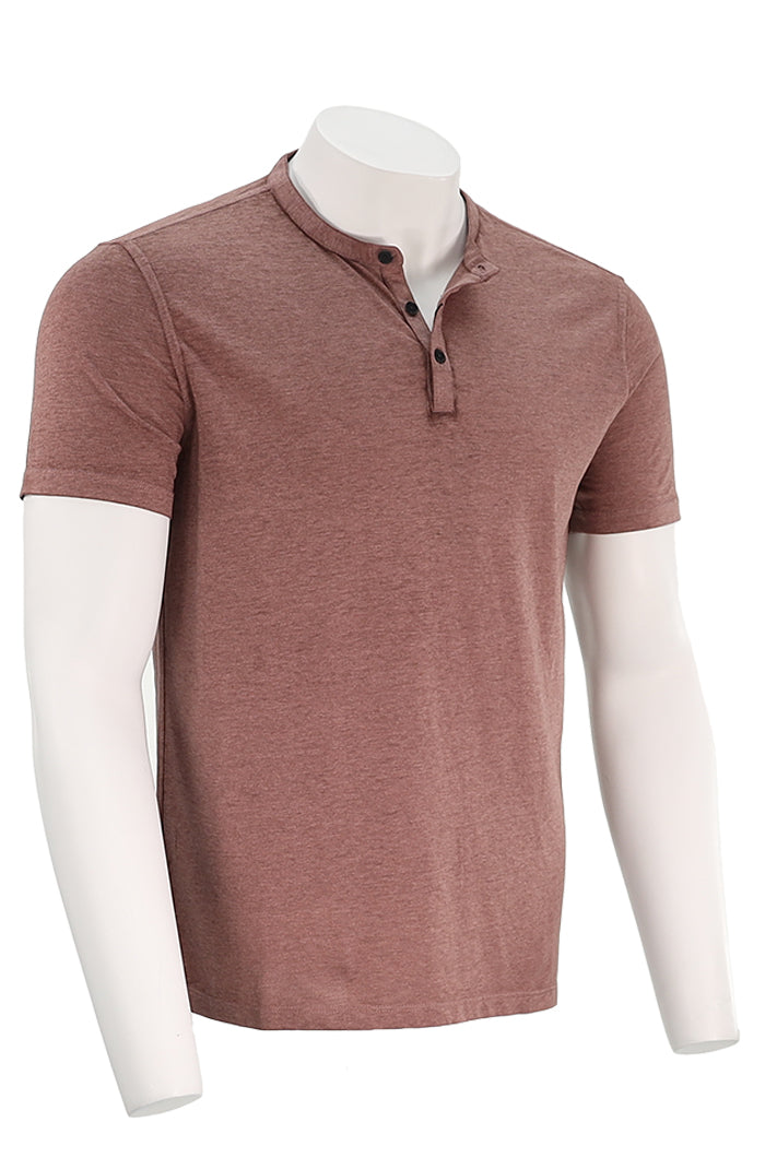 Duke Short Sleeve Henley | Worn Mauve