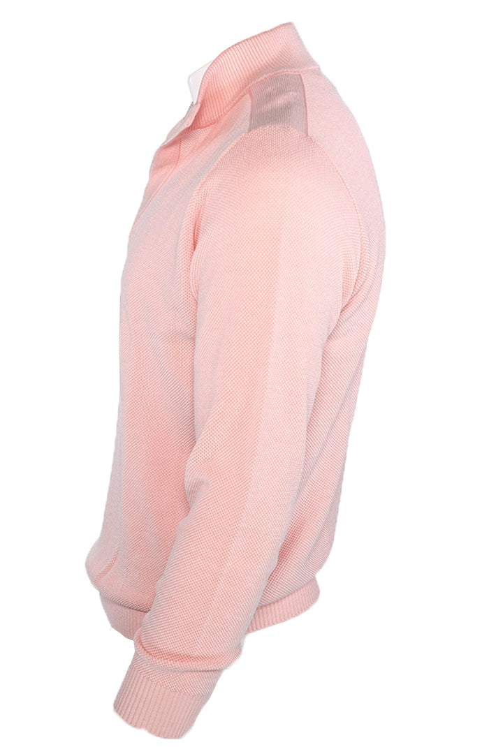 St. Croix Open Mock Crystal Stitch Sweater, PINK