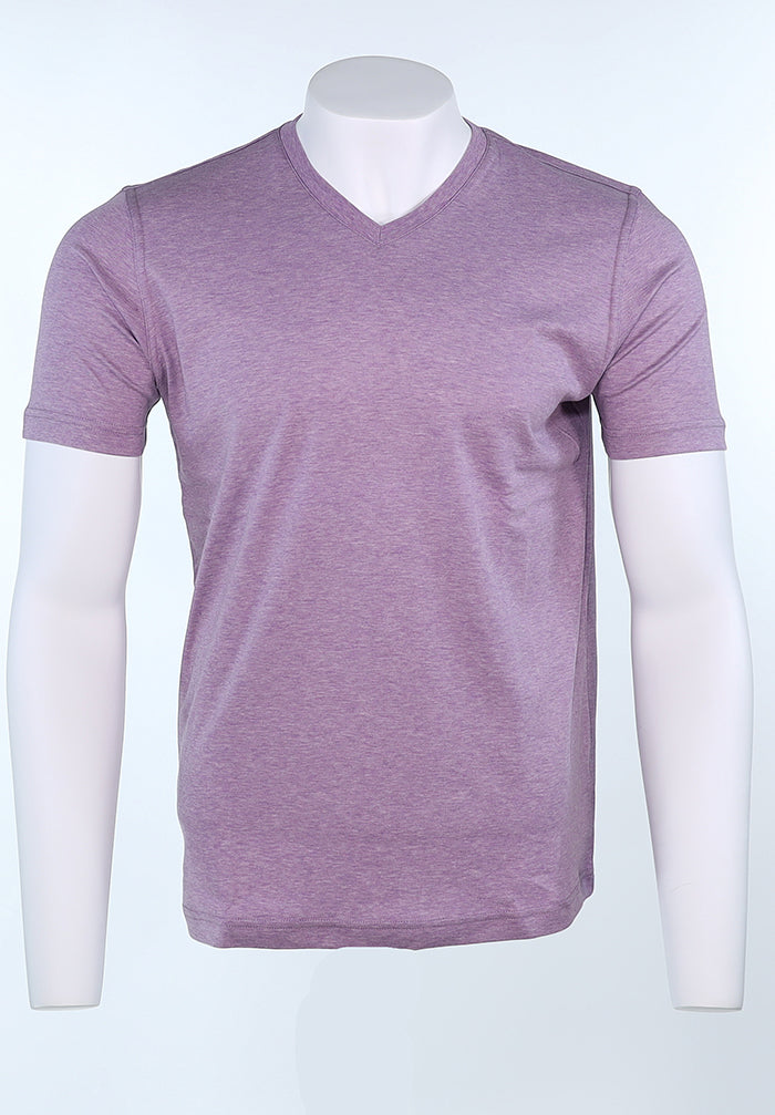 Raffi Aqua Cotton Noah V-Neck Tee in Lilac | Mondo Uomo Naples FL #Color_Lilac