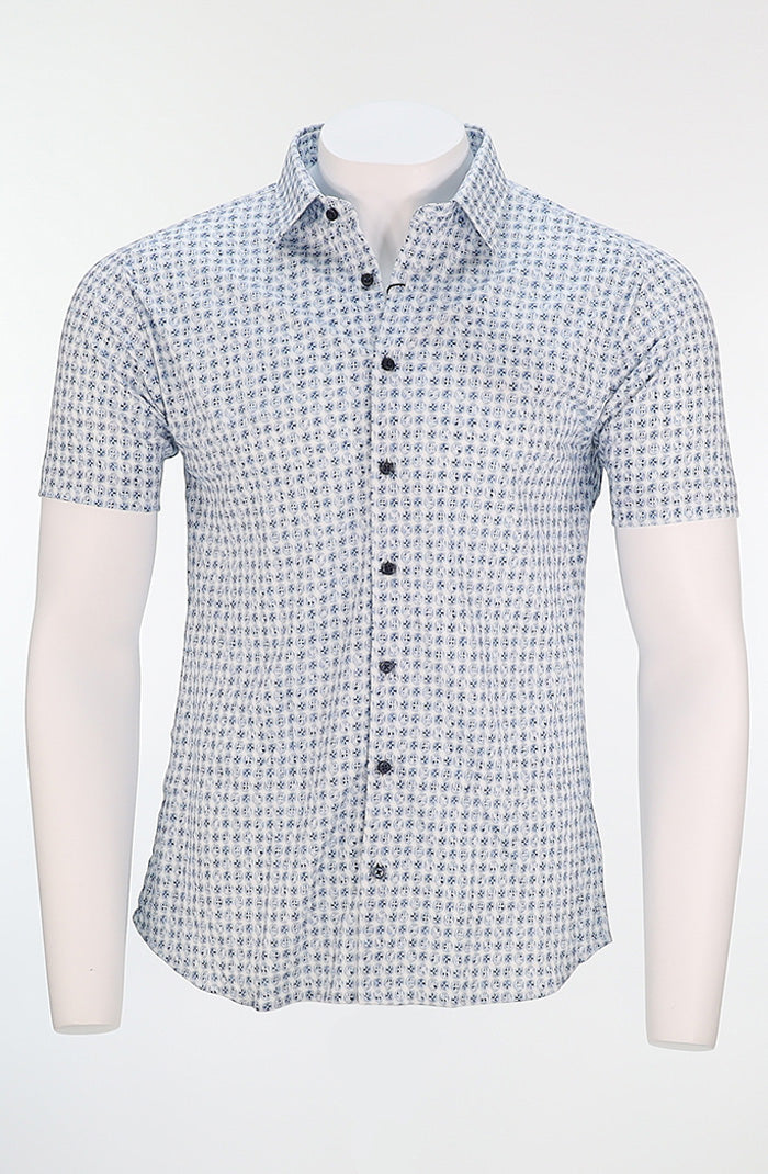 Desoto Short Sleeve Shirt Blue Button