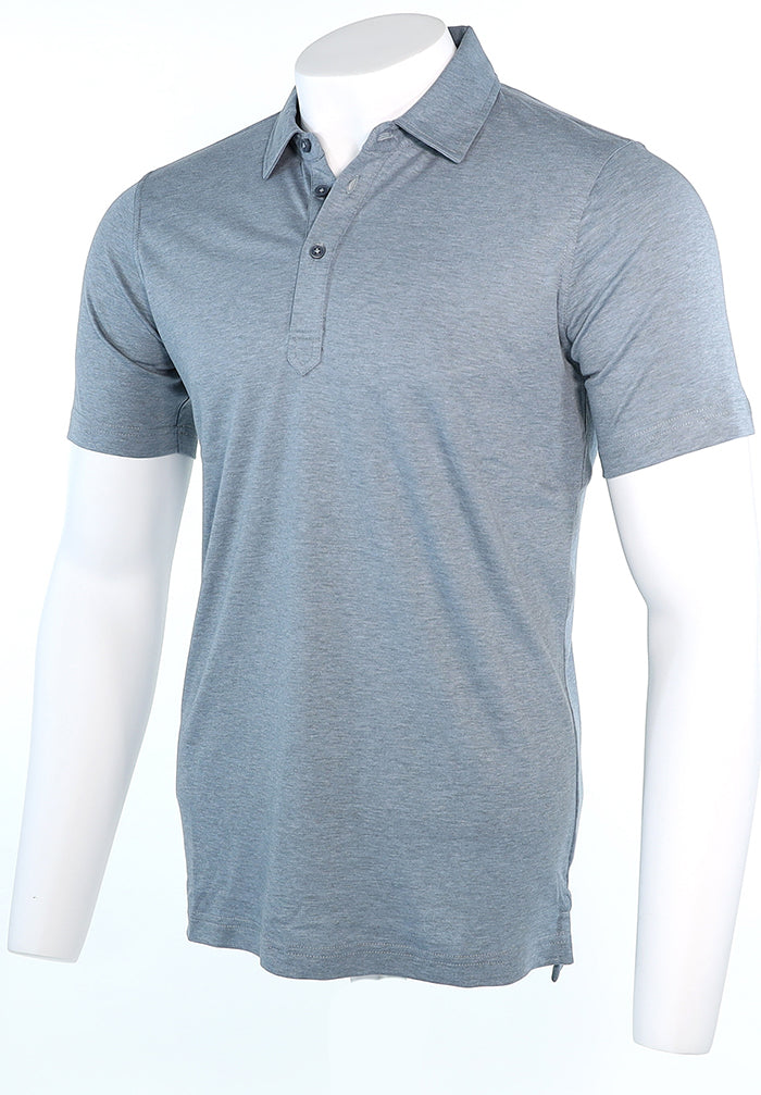 Raffi Aqua Cotton Sherwood Polo in Storm – view 3 #Color_Storm