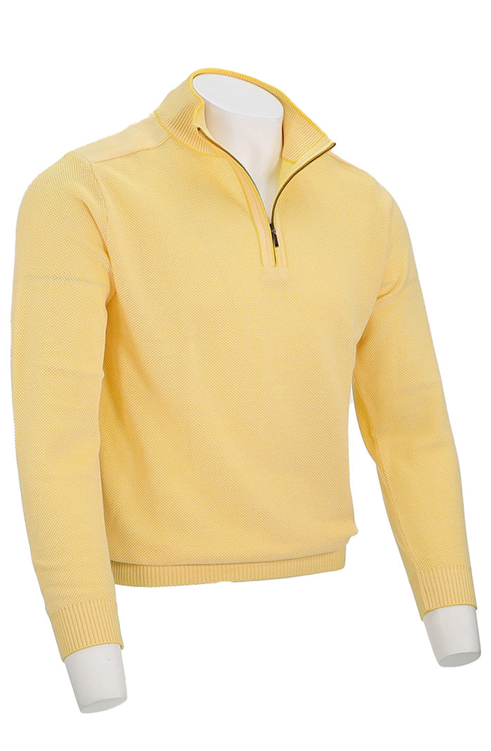 St. Croix Zip Mock Crystal Stitch, Banana