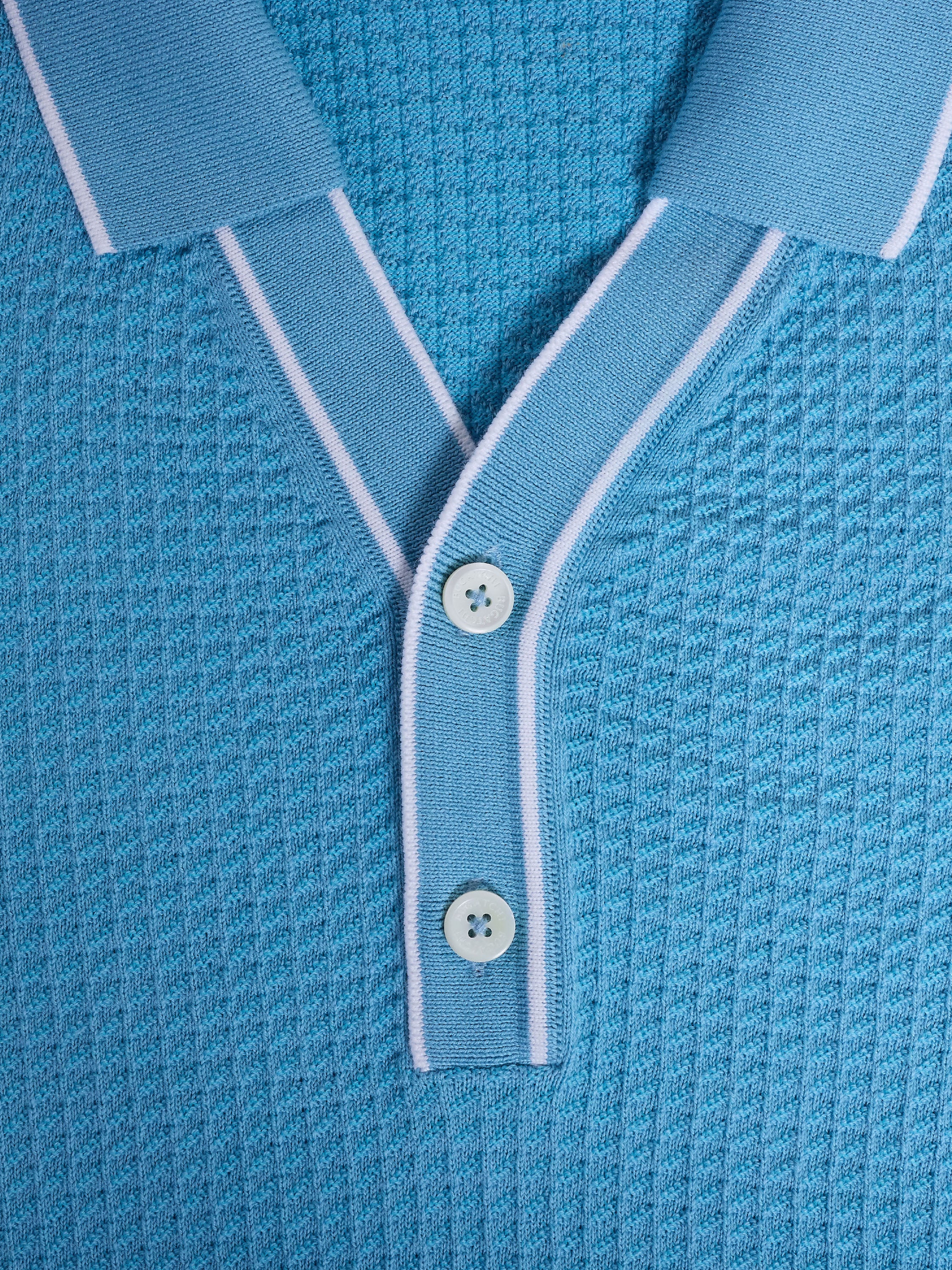 Bugatchi S/S 2 Button Johnny Sweater, Teal