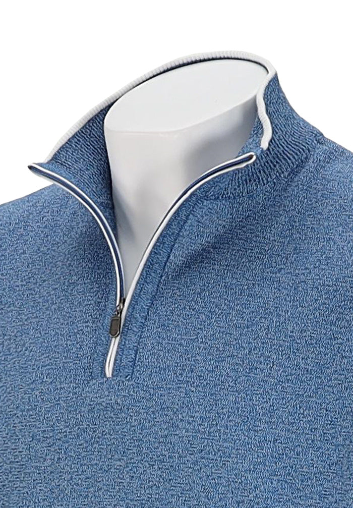 St. Croix Zip Mock 3 Color Twist Blue