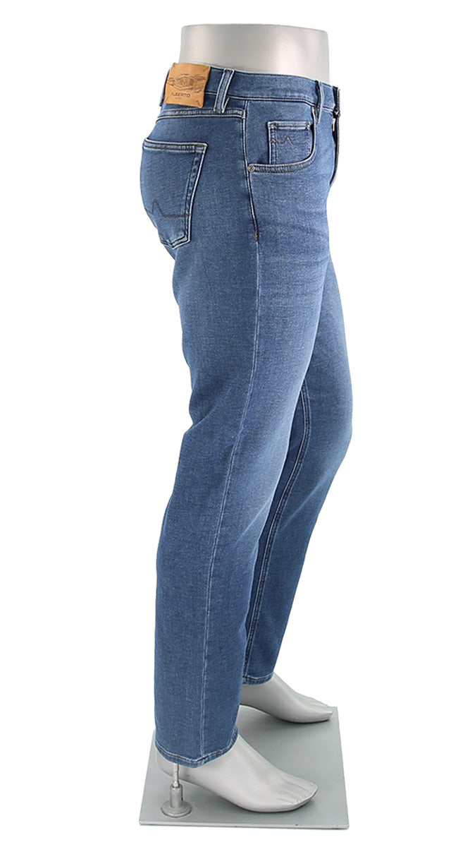 ALBERTO STONE JERSEY DENIM BLUE FOR MEN SIDE VIEW