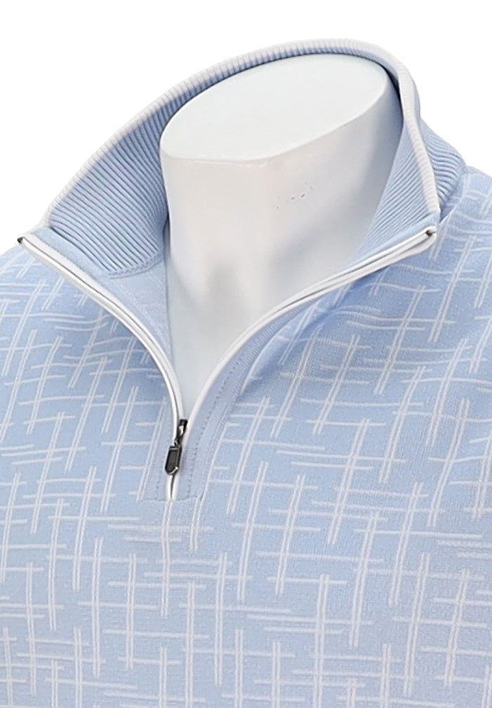 St. Croix Cross Hatch Zip Mock | Powder Blue