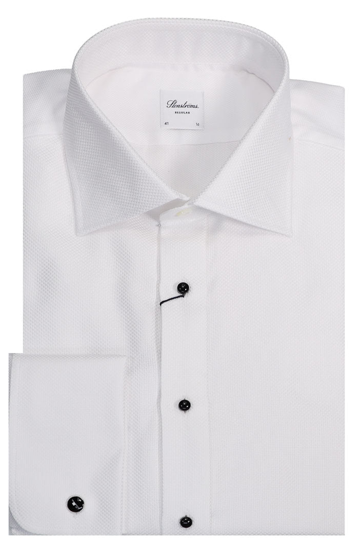 Stenstroms Textured Stud Front Tuxedo Shirt, White