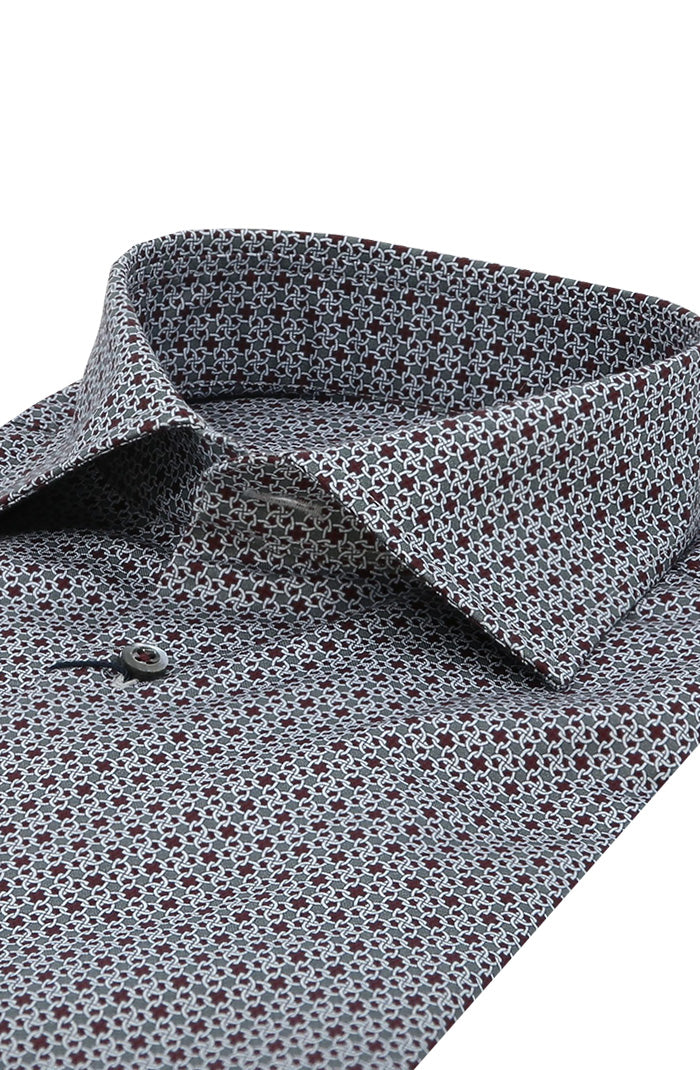Stenstroms Long Sleeve Shirt For Men In  Burgundy and Navy 12751 9014