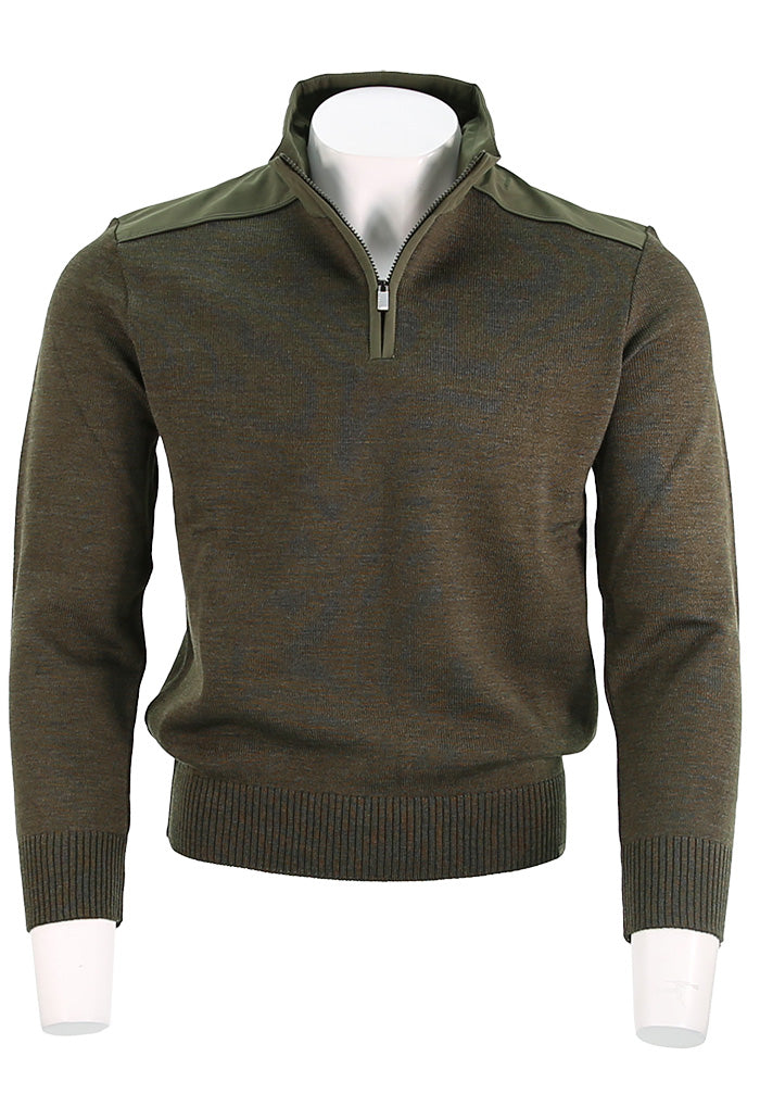 Paul and Shark Green sweater with a quarter zip 
