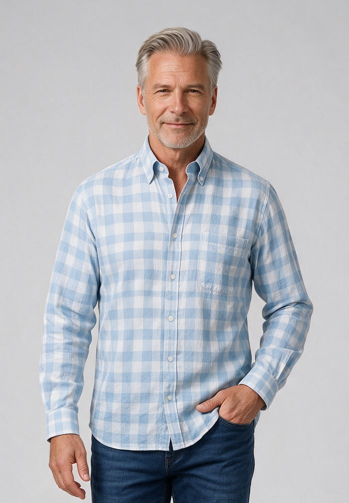 Paul & Shark Cotton Long Sleeve Shirt — model detail