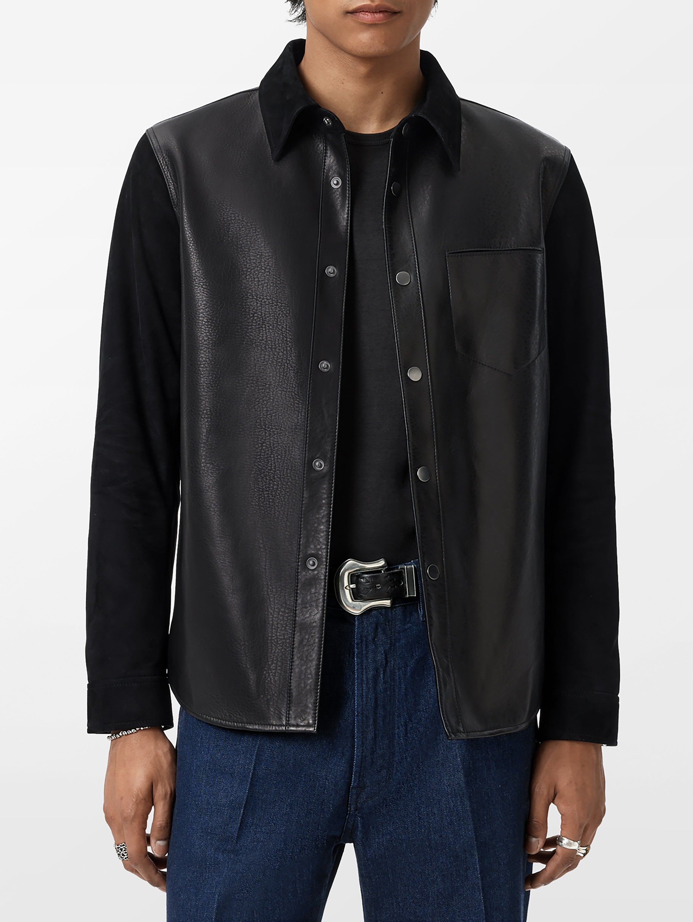 John Varvatos - Delancey Jacket - Black - Model Full View - Mondo Uomo - L1654W25