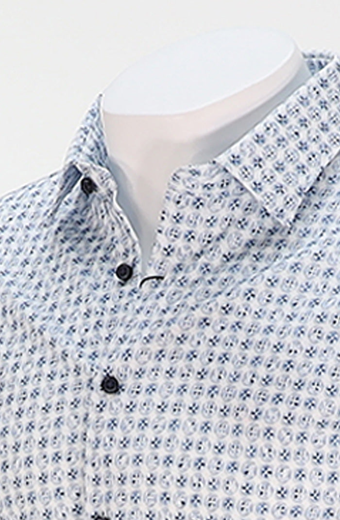 Desoto Short Sleeve Shirt Blue Button