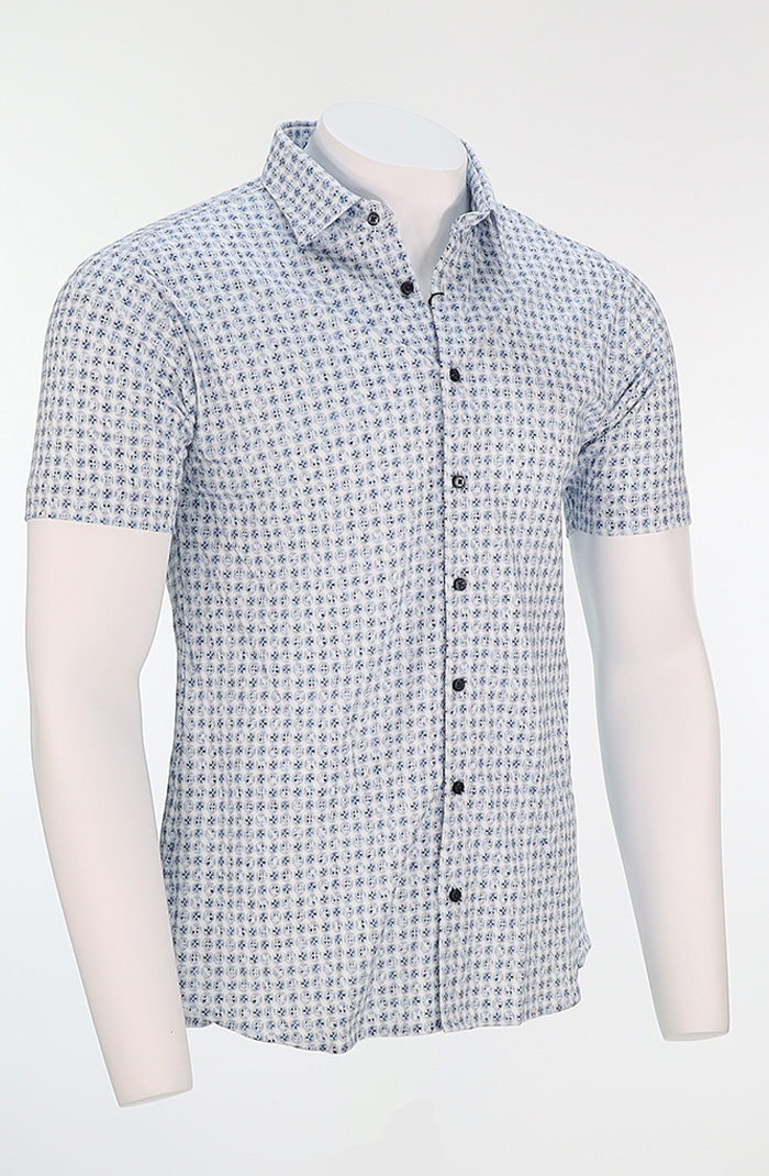 Desoto Short Sleeve Shirt Blue Button