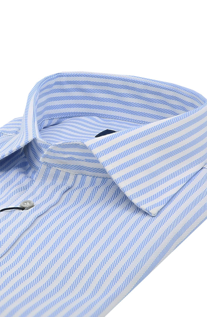 Paul & Shark Silver Collection cotton twill shirt For Men In Light Bue And White 15313191CF