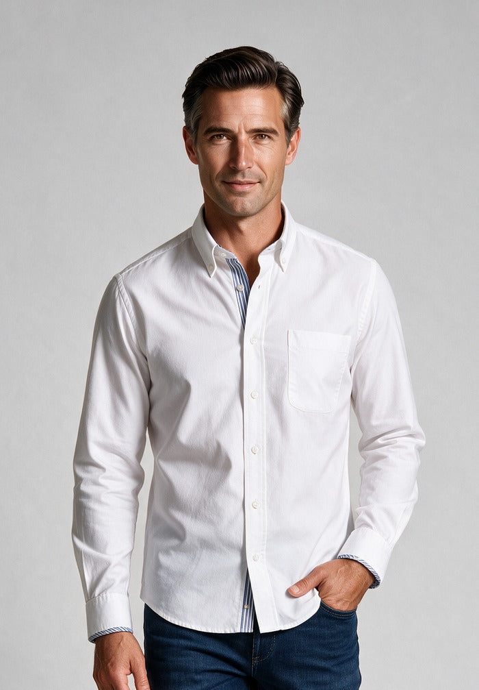 Cotton Oxford Shirt — model detail