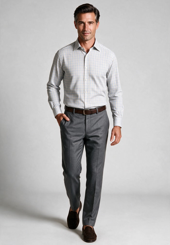 Paul & Shark Xsoft cotton lyocell shirt — worn with grey trousers