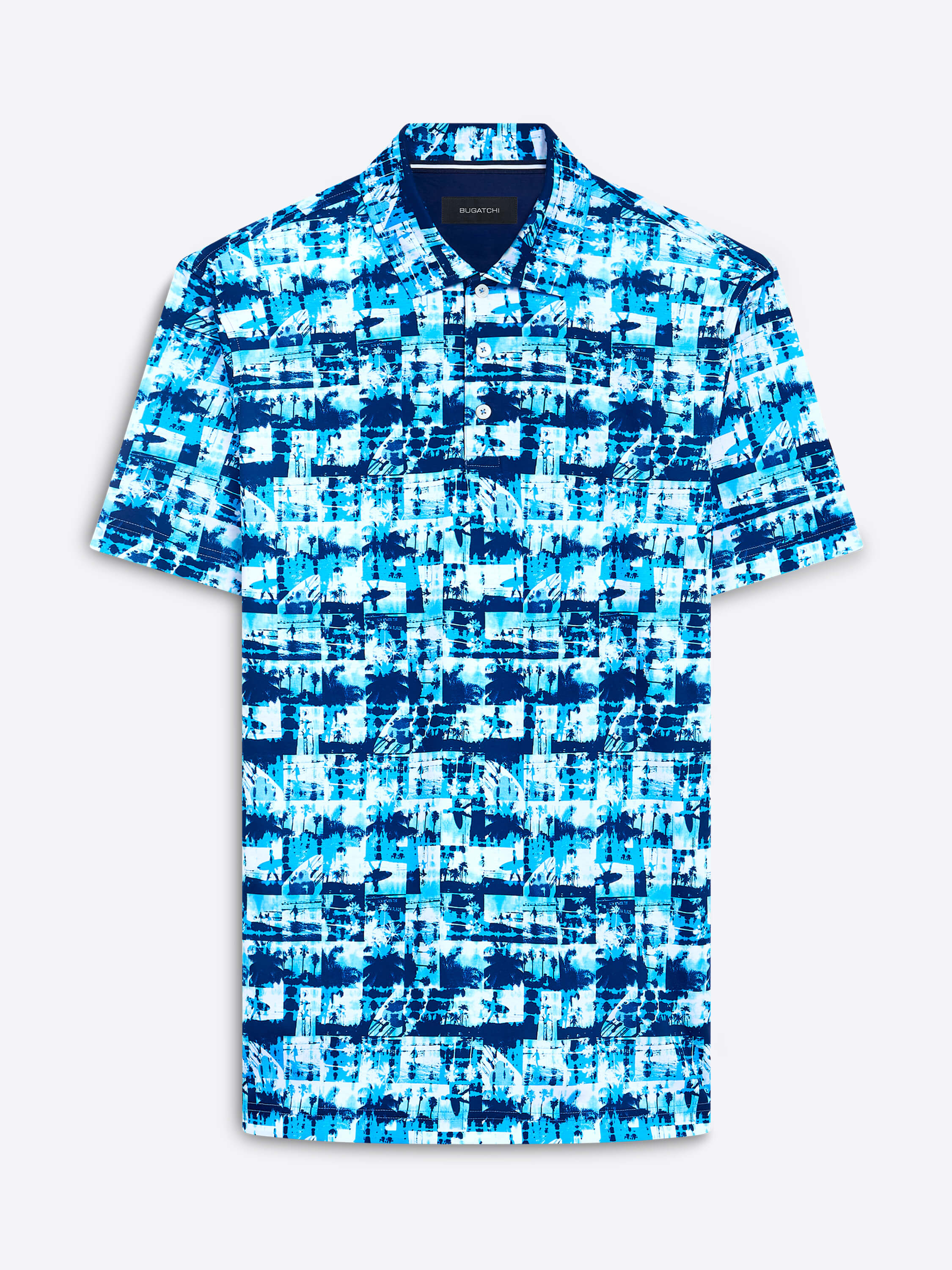 Bugatchi Short Sleeve Digital Polo