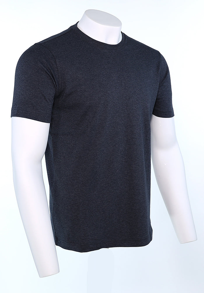 Raffi Aqua Cotton Lafayette Crew Neck Tee in Carbon – view 3 #Color_Carbon
