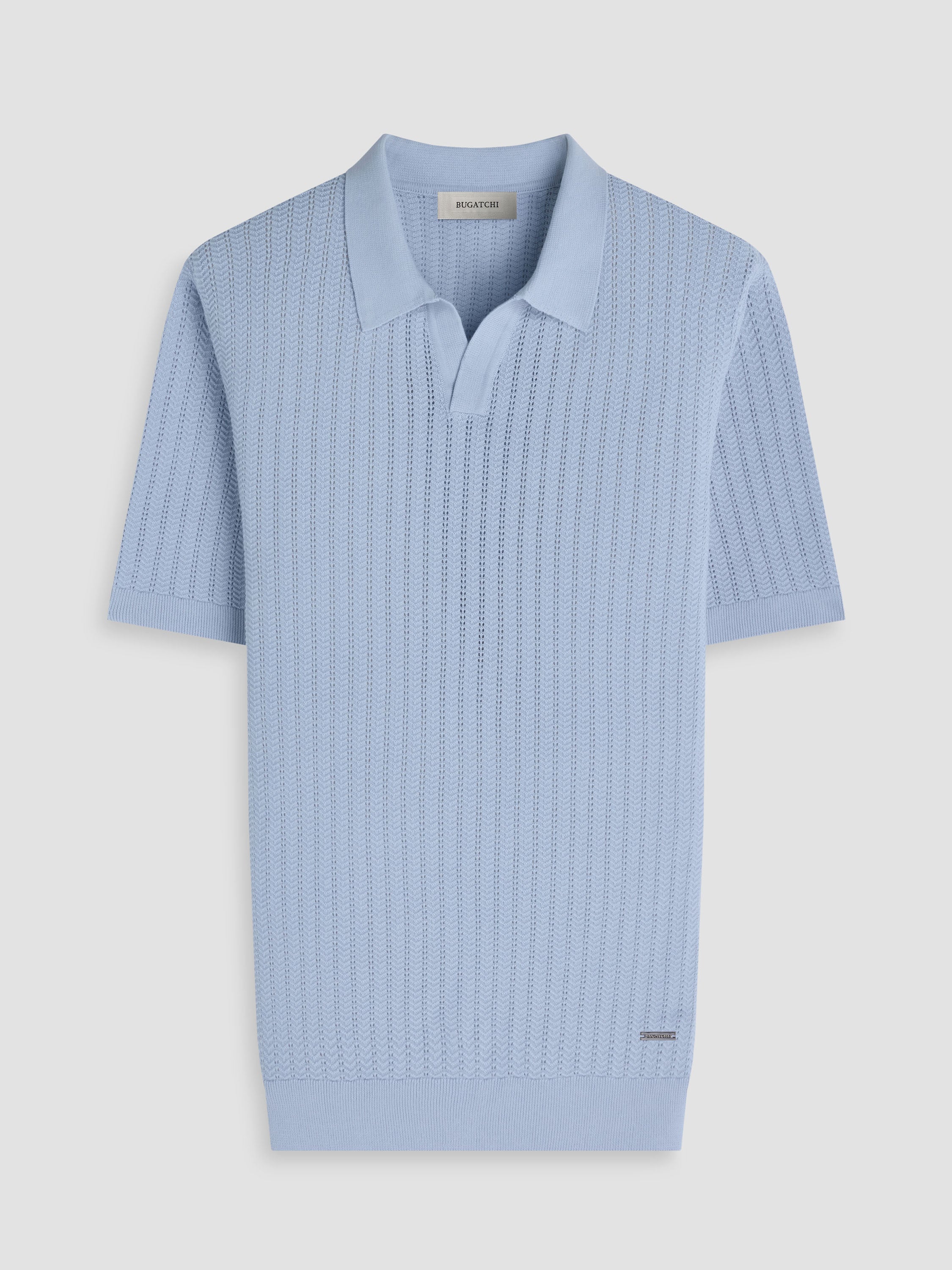 Bugatchi S/S Johnny Collar Sweater, Ice