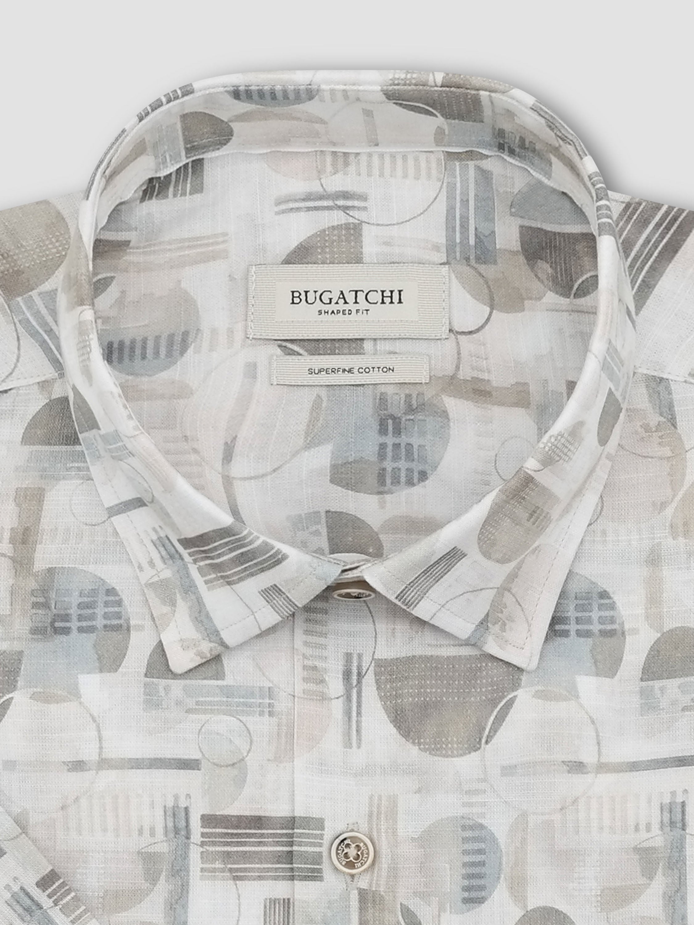 Bugatchi Woven S/S Shirt, Khaki