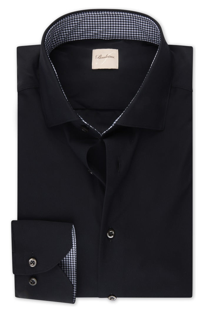 Stenstroms Slimline Active Stretch Shirt, Black | Mondo Uomo Naples FL
