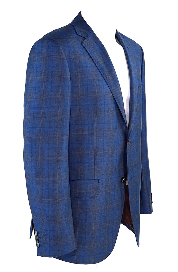 Byron Mid Blue Check Coat