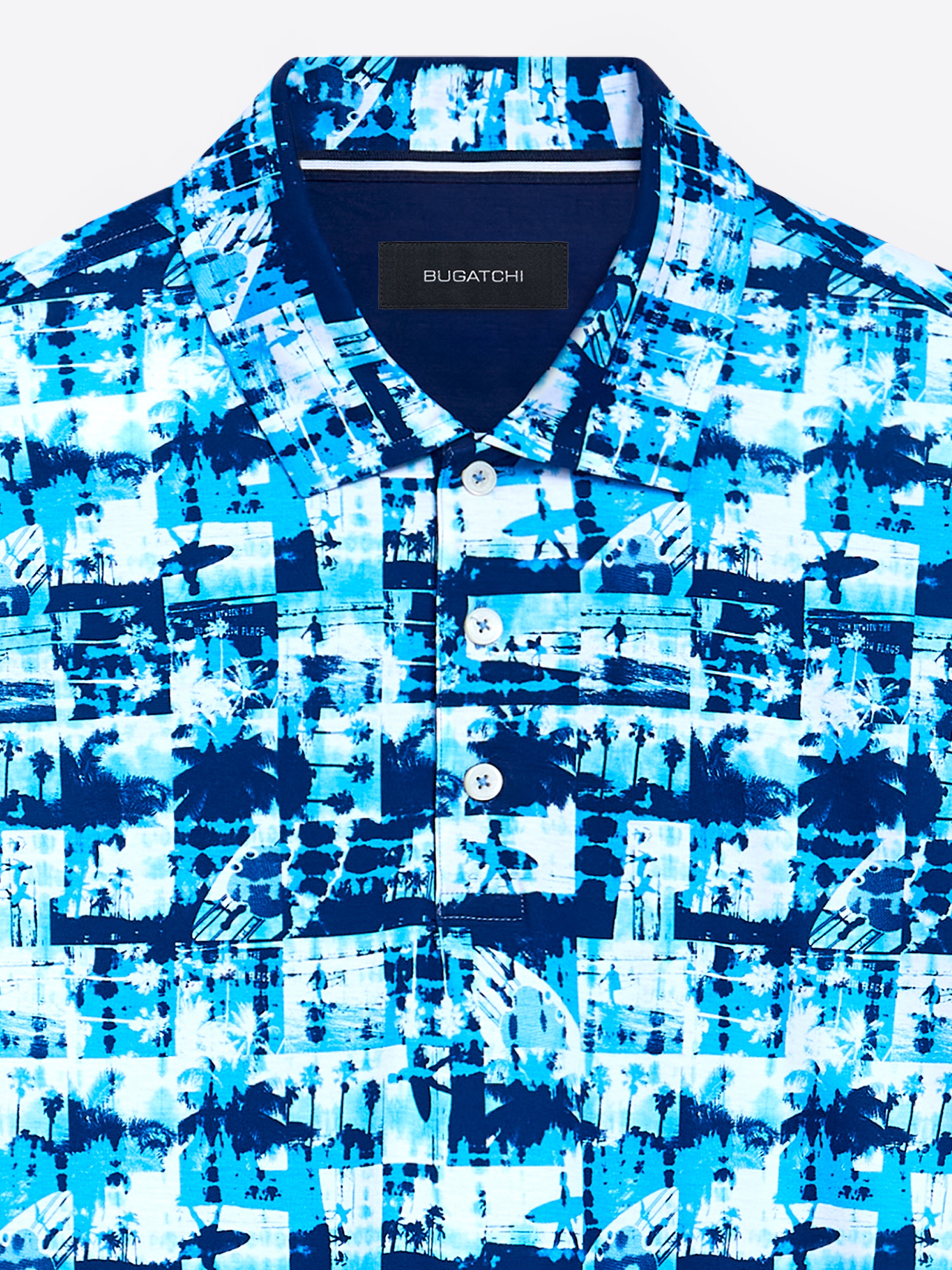 Bugatchi Short Sleeve Digital Polo