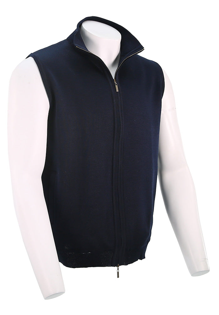 St. Croix Zip Mock Vest, Deep Navy