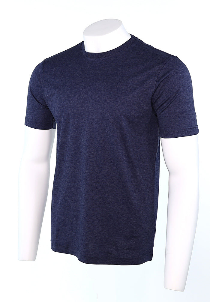 Raffi Aqua Cotton Lafayette Crew Neck Tee in Ocean – view 2 #Color_Ocean